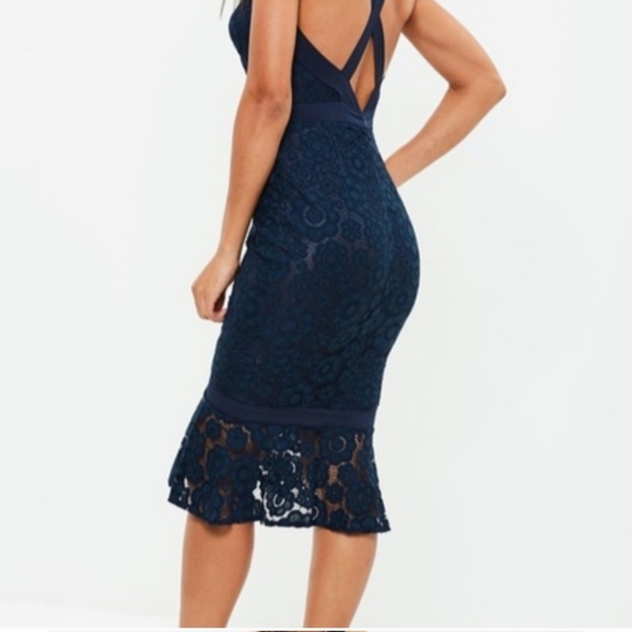 🍉 NWT Misguided Navy Lace Dress Size 8 - Picture 2 of 7
